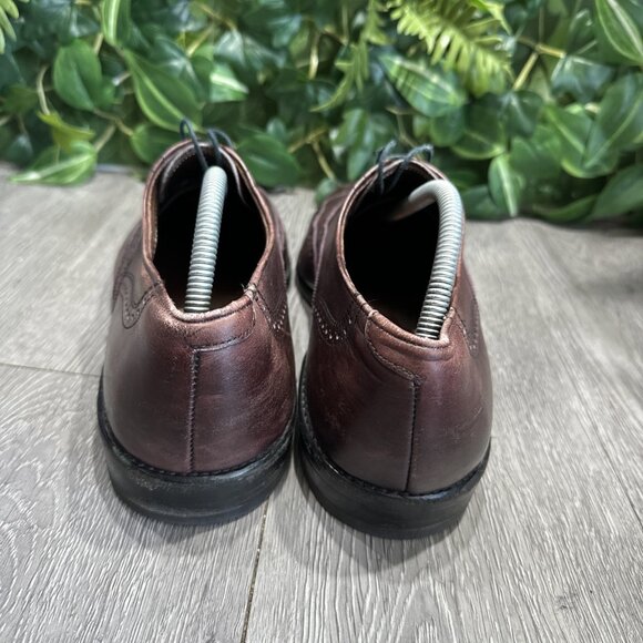 Vintage Allen Edmonds Chester Men 10 D  Burgundy Brogue Wingtip Oxford Shoes USA main image 4